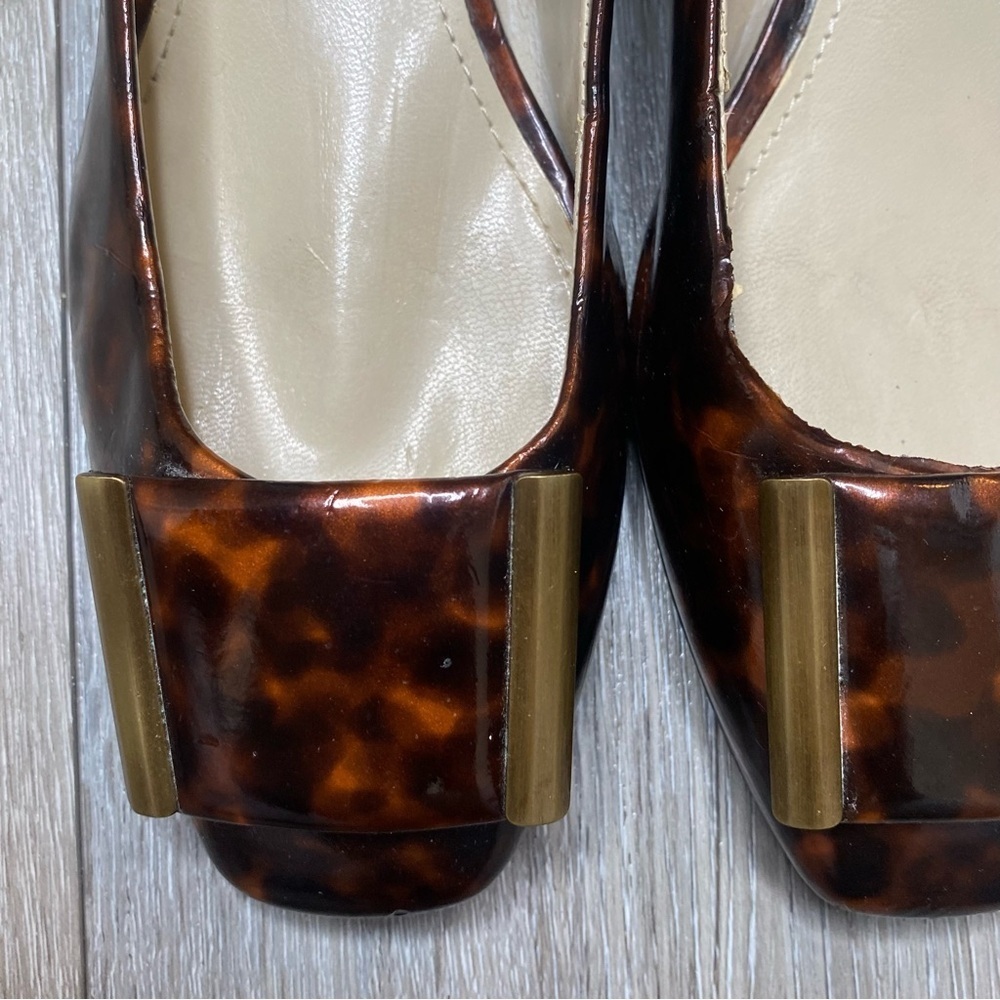 Naturalizer N5 Comfort Brown Tortoise Shell Buckle Frankee Patent Heel Size 5.5 - Picture 10 of 16